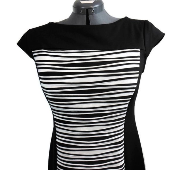 Gabby Skye Black & White Dress - 10 - Picture 2 of 10